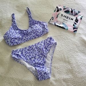 🌿4/$15🌿 NWT Shein Lavender Leopard Bikini Set  👙